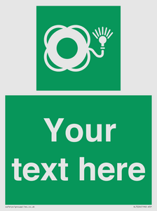 Custom sign safe condition Lifebuoy with light